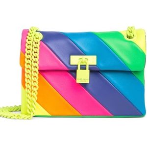 Kurt Geiger London Mini Neon Brixton Lock Leather Convertible Bag